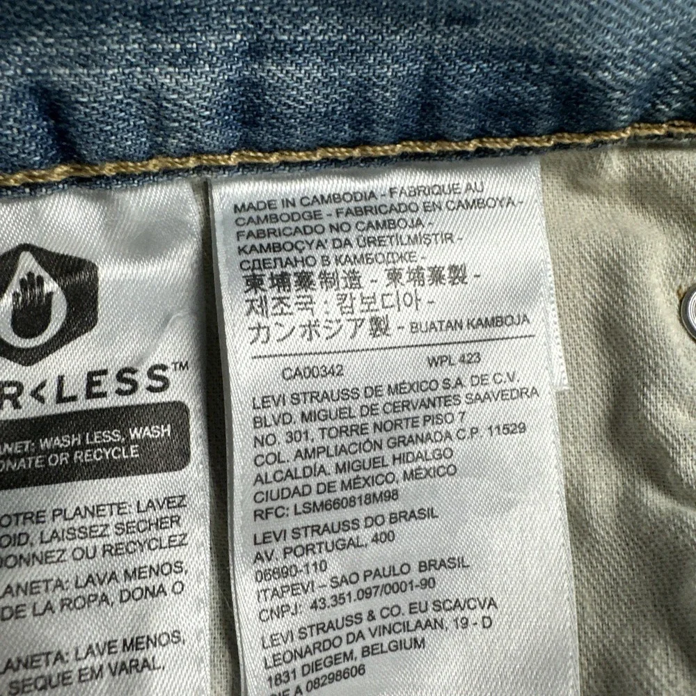 Levi's 569 Loose Straight Jeans Men 44x30 Blue Whiskered Light Wash Workwear